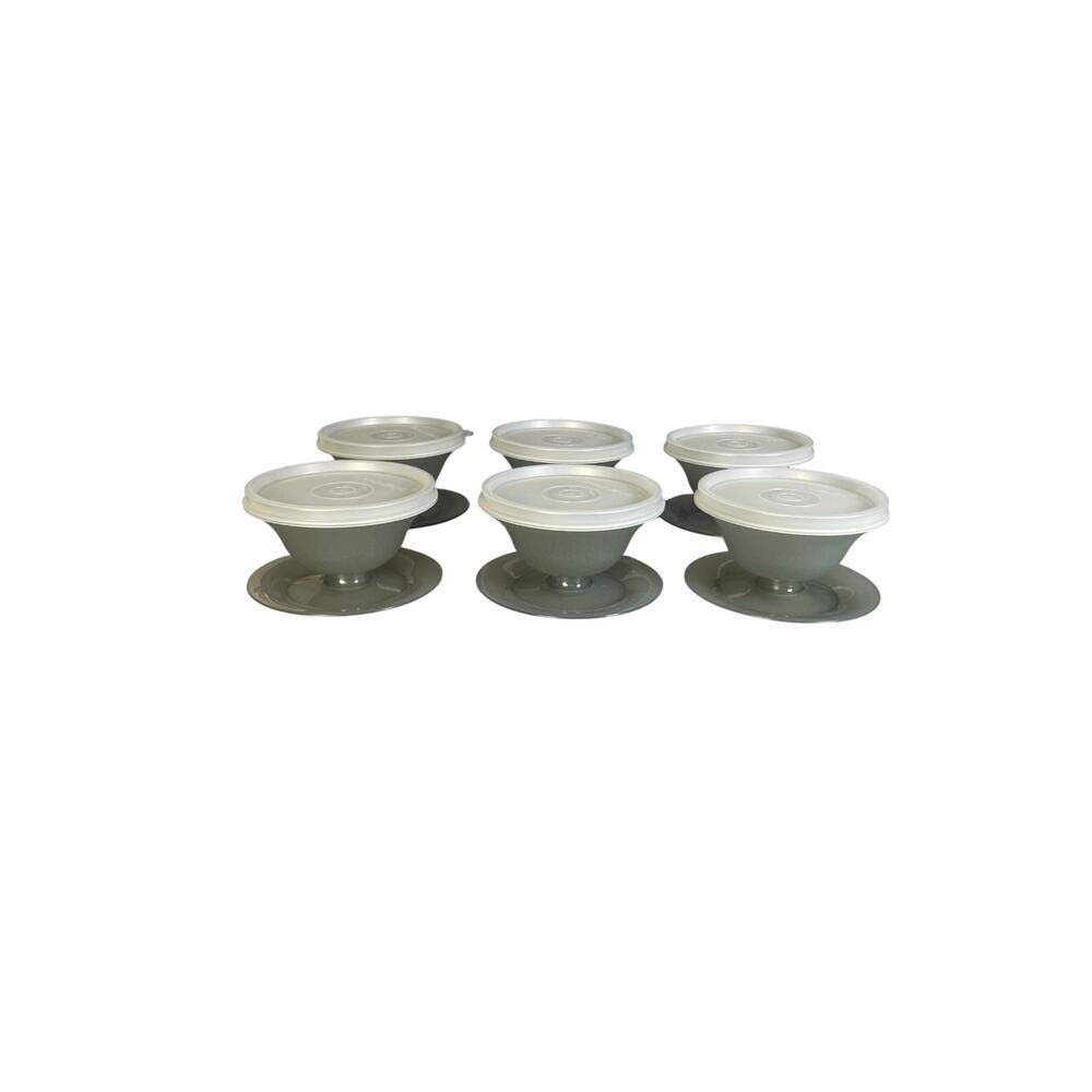 Vintage Tupperware Gray Dessert Sundae Cups Quantity: 6